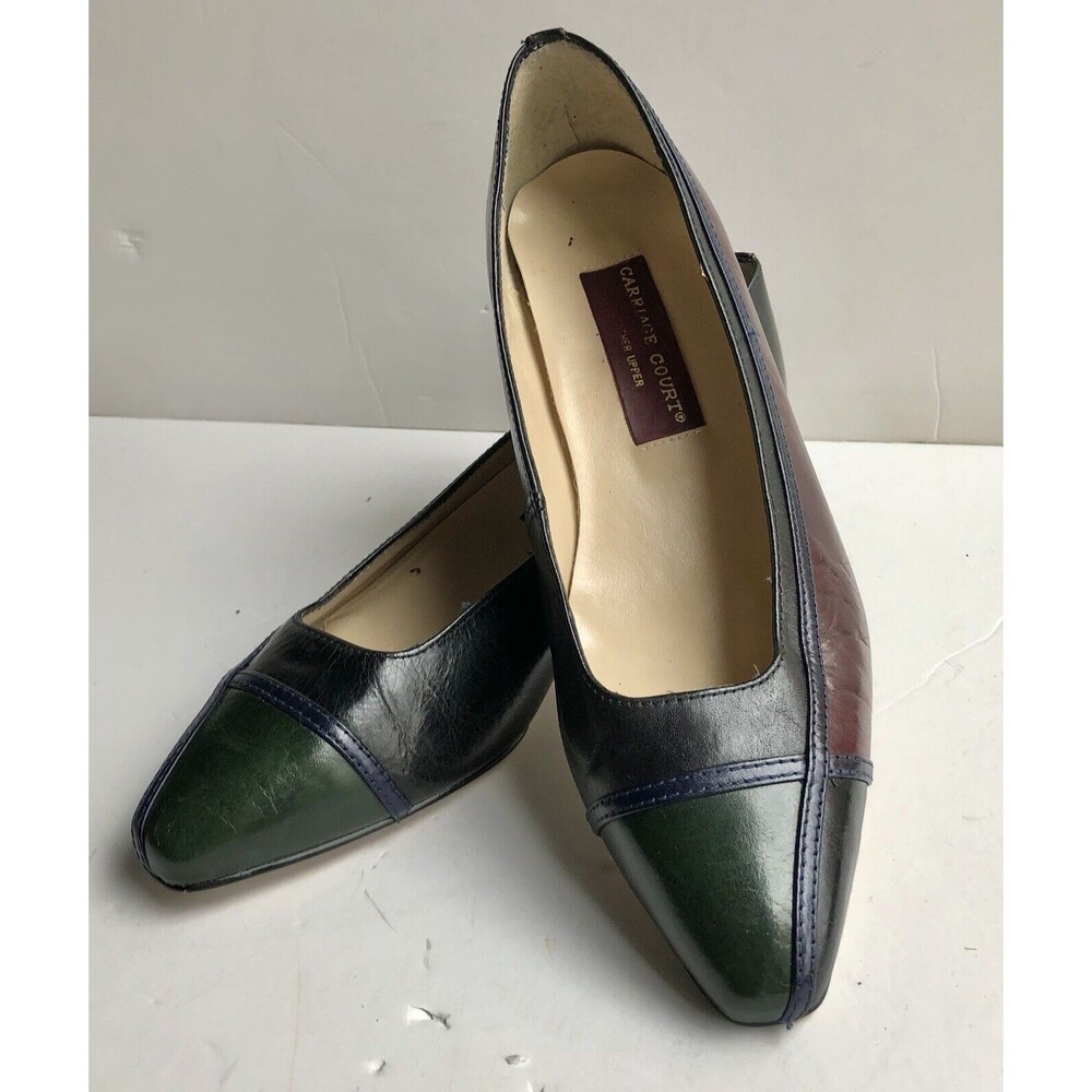 CARRIAGE COURT WOMEN'S LEATHER UPPER SHOES SIZE 6 B MADE IN BRAZIL MULTICOLOR
